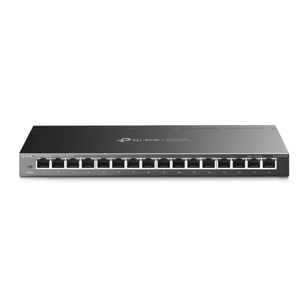TP-Link TL-SG116E 16-Port Gigabit Easy Smart Switch | Desktop / Wall Mounting | Fanless Design TP-Link TL-SG116E 16-Port Gigabit Easy Smart Switch | Desktop / Wall Mounting | Fanless Design